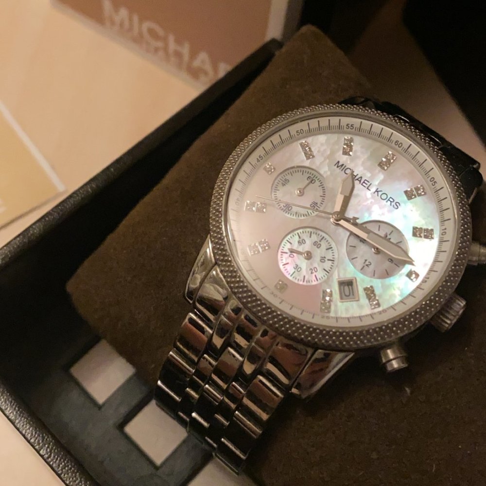 Silver Mother of Pearl Michael Kors Watch
